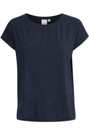 Ichi Top, Dame, Blå, XL, Behagelig T-shirt med korte ærmer