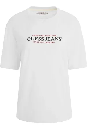 Guess Top, Dame, Hvid, S, Bomuld, Amerikansk Tradition Oversize Tee Bomuld