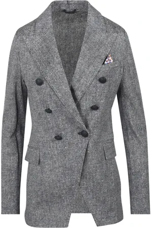Circolo Jakke, Dame, Blå, M, Bomuld, Dobbeltbrystet bomuldsblazer