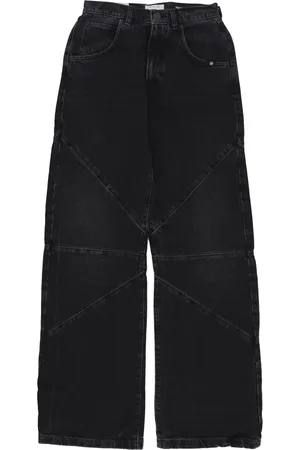 AMISH Jeans, Dame, Sort, W28, Denim, Sort Denim Højtaljet Brede Ben Jeans