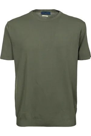 Daniele Fiesoli Strik, Herre, Grøn, L, Bomuld, Grøn Bomuld Crepe T-shirt