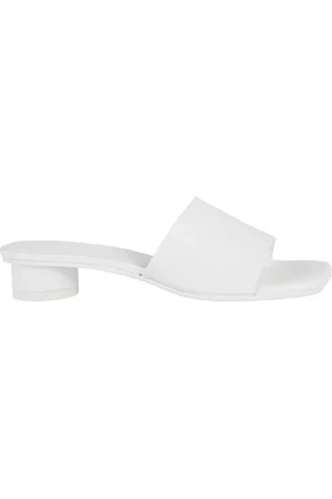 Maison Margiela Sko, Dame, Hvid, 39 EU, Læder, Hvid læder sandal med logo rem