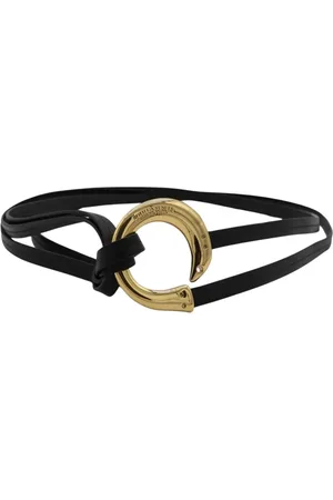 Bottega Veneta Tilbehør, Dame, Sort, L, Læder, Sort Læder Cirkel Spænde Bælte