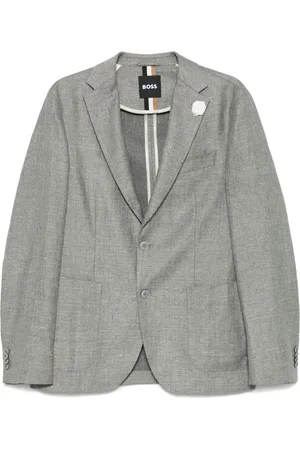 HUGO BOSS Jakke, Herre, Grøn, 2XL, Linned, Blandet Linnedjakke med 2 Knapper