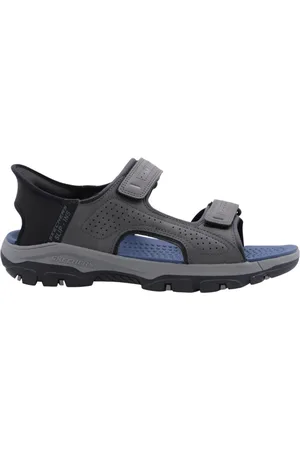Skechers Sko, Herre, Grå, 46 EU, Uld, Stilfuld Sandal med Vislijn Design