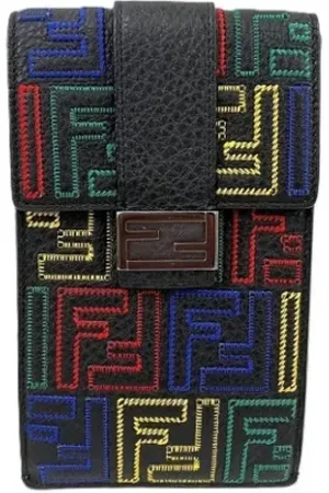 Fendi Pre-owned, Dame, Sort, ONE SIZE, Tyl, Pre-owned Laeder fendi-tasker