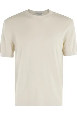 Circolo Top, Herre, Hvid, S, Bomuld, Ivory Bomuld Rund Hals T-Shirt