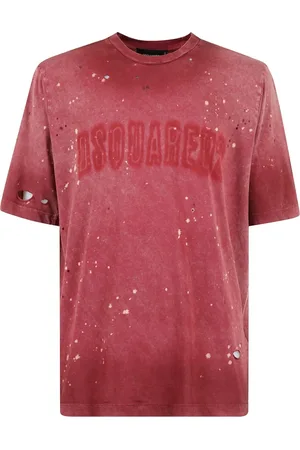 Dsquared2 Top, Herre, Rød, XL, Bomuld, Afslappet bomuldst-shirt til mænd