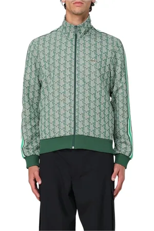 Lacoste Jakke, Herre, Grøn, XL, Polyester, Geometrisk Print Track Jacket
