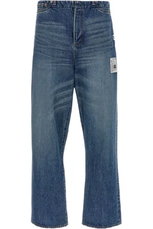 MIHARA YASUHIRO Jeans, Herre, Blå, L, Denim, Pudderblå Denim Jeans Lige Ben