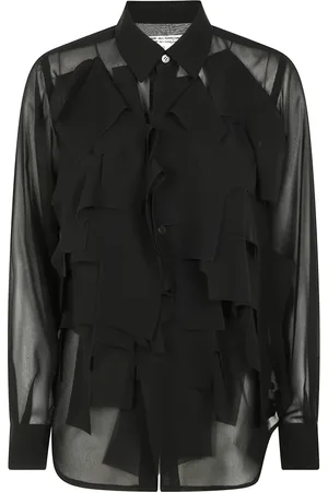 Comme des Garçons Bluser & Skjorter, Dame, Sort, M, Uld, Stilfuld Dameskjorte
