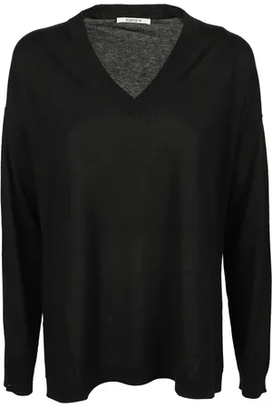 KANGRA CASHMERE Strik, Dame, Sort, XS, Cashmere, Sort silke og cashmere sweater