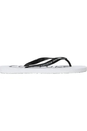VERSACE Sko, Herre, Hvid, 44 EU, Uld, Luksus Hvide Flip Flops Sandaler