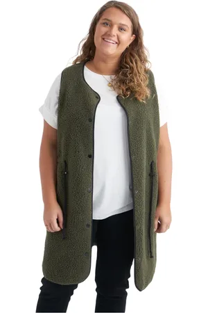 ADIA Jakke, Dame, Grøn, 3XL, Uld, Blød camouflagevest med trykknapper