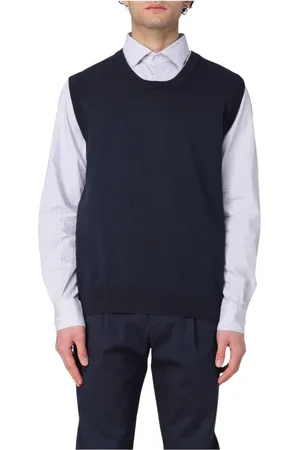 ALPHA STUDIO Strik, Herre, Blå, 3XL, Uld, Blå Uld Crew Neck Sweater
