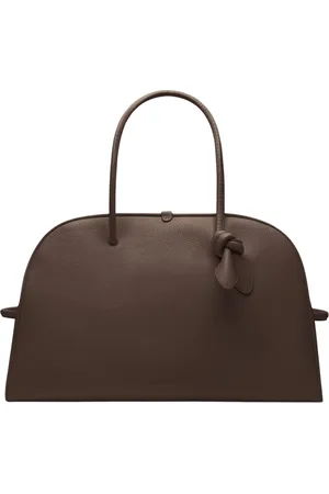 Jacquemus Taske, Dame, Brun, ONE SIZE, Læder, Brun Læder Bowlingtaske med Bue Detalje