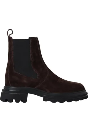 Hogan Sko, Dame, Brun, 35 EU, Suede, Chunky Sole Suede Chelsea Støvler