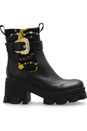 VERSACE Sko, Dame, Sort, 39 EU, Læder, Hælede ankelstøvler
