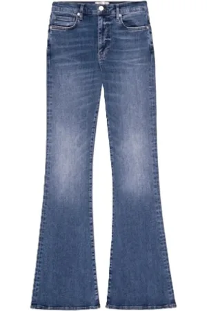 Frame Jeans, Dame, Blå, W29, Bomuld, Flare High-Rise Jeans Blå