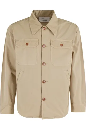 TELA Skjorte, Herre, Brun, M, Bomuld, Jose Overshirt Khaki Langærmet