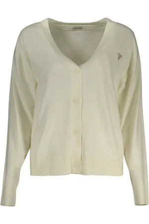 Guess Strik, Dame, Hvid, S, Uld, Hvid Langærmet Cardigan Sweater