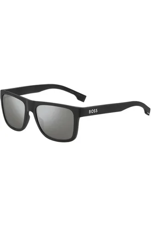 HUGO BOSS Tilbehør, unisex, Sort, 55 MM, Sporty-Chic Solbriller med Eco-Cellulose Ramme