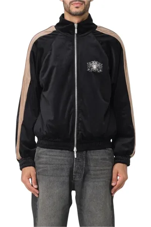 Rhude Jakke, Herre, Sort, M, Bomuld, Sort Velour Track Jacket Crest Detail