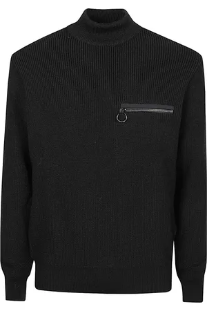 Paul & Shark Strik, Herre, Sort, M, Måne Lynlås Lomme Rundhals Sweater