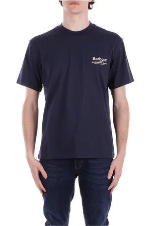 Barbour Top, Herre, Blå, S, Bomuld, Blå T-shirts og Polos med Logo