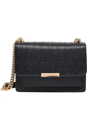 Carlo Colucci Taske, Dame, Sort, ONE SIZE, Uld, Skuldertaske med præget logo
