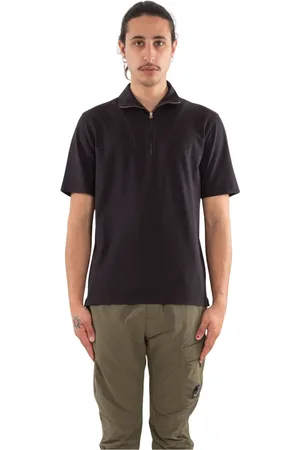 C.P. Company Top, Herre, Sort, XL, Vintage Zip Polo Shirt