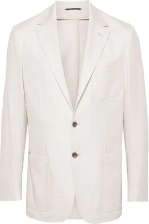CANALI Jakke, Herre, , 2XL, Bomuld, Bomuld Linned Jakke To Knapper