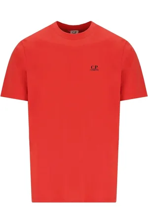 C.P. Company Top, Herre, Rød, M, Bomuld, Orange Jersey T-shirt med Logo Print