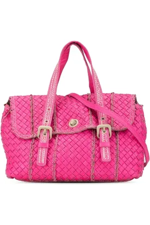 Bottega Veneta Pre-owned, Dame, Lyserød, ONE SIZE, Uld, Pre-owned Laeder skuldertasker