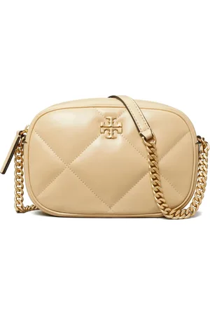 Tory Burch Taske, Dame, Lyserød, ONE SIZE, Læder, Rosa Quiltet Crossbody Taske med Lynlås