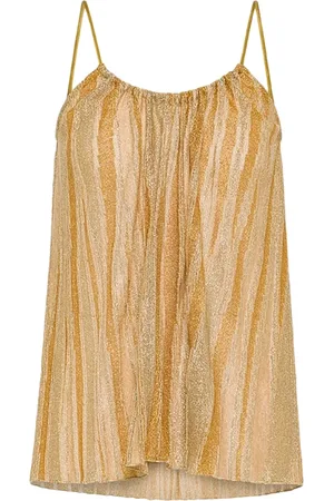 FORTE FORTE Top, Dame, Gul, XS, Gylden Lurex Jacquard Top