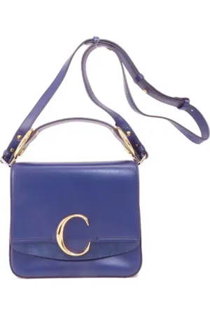Chloé Pre-owned, Dame, Blå, ONE SIZE, Uld, Pre-owned Stof skuldertasker