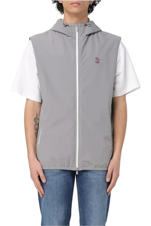 Brunello Cucinelli Jakke, Herre, Grå, L, Navy Ærmeløs Jakkevest