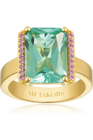 Sif Jakobs Tilbehør, Dame, Gul, 60 MM, Altro Grande Statement Ring Turkis Pink
