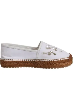 Dolce & Gabbana Sko, Dame, Hvid, 37 EU, Broderede Slip-On Espadrillos Sko