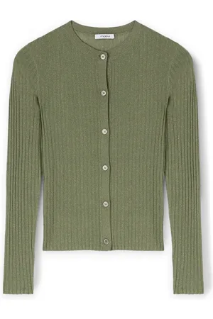 Motivi Strik, Dame, Grøn, M, Cardigan i fin Lurex-strik