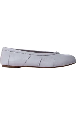 Maison Margiela Sko, Dame, Hvid, 41 EU, Læder, Italiensk Læder Ballerina Pumps Sløjfe Detalje