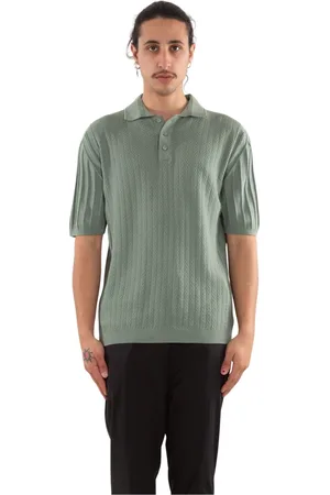 Daniele Fiesoli Top, Herre, Grøn, L, Tekstureret Strikket Polo