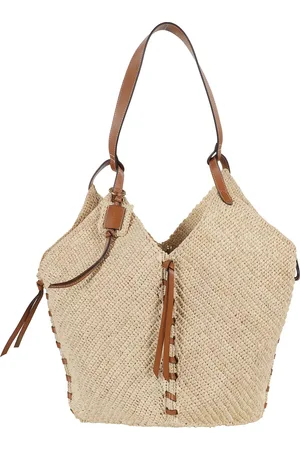 Isabel Marant Taske, Dame, Brun, ONE SIZE, Læder, Raffia Tampa Taske med Cognac Læder