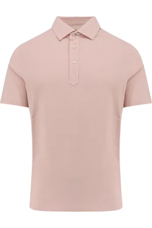 Brunello Cucinelli Top, Herre, Lyserød, S, Bomuld, Bomuldspolo med tre knapper