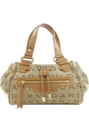 Bvlgari Pre-owned, Dame, Brun, ONE SIZE, Tyl, Pre-owned canvas håndtasker