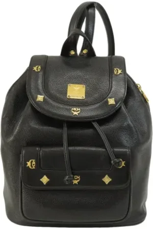 MCM Pre-owned, Dame, Sort, ONE SIZE, Tyl, Pre-owned Stof rygsaekke
