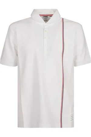 Thom Browne Top, Herre, Hvid, L, Polo med stribet ærme