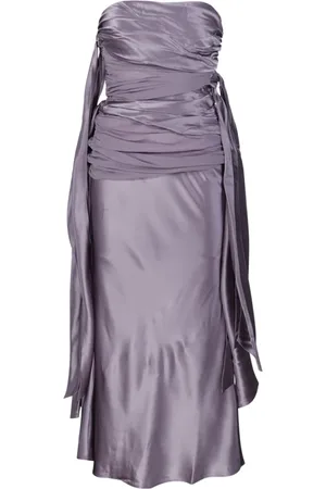 CHRISTOPHER ESBER Kjole, Dame, Lilla, XS, Mauve Knotted Midi Kjole
