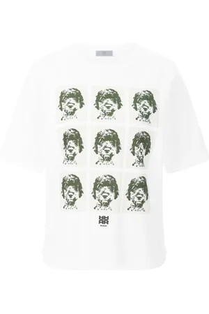 Riani Top, Dame, Hvid, M, Bomuld, Hvid Bomuld T-shirt med Hundebilleder